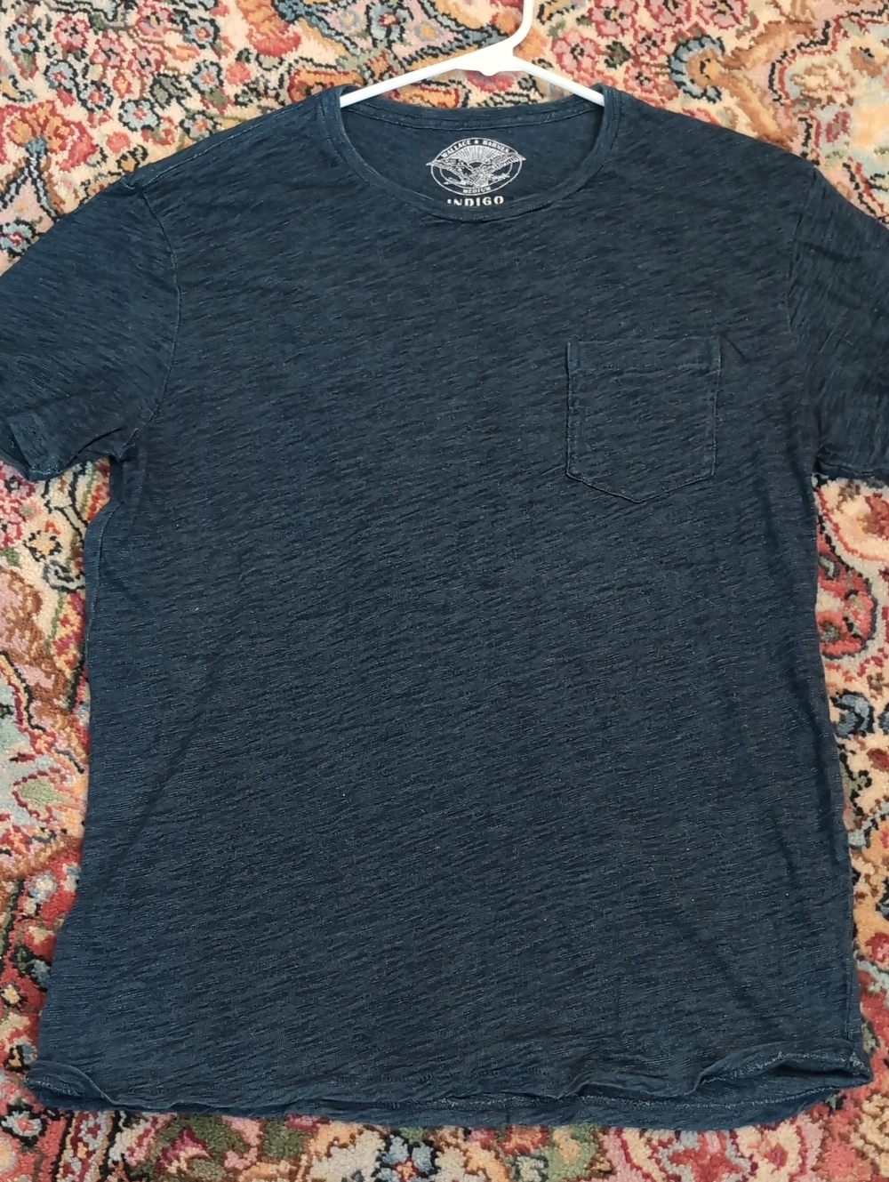 Wallace & Barnes Indigo-Dyed Pocket Crew Neck T-Shirt